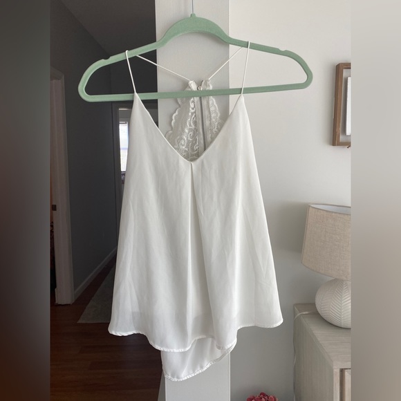 Fashion Nova Tops - Fashion Nova White Lace Open Back Sleeveless Blouse
